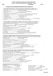 English Worksheet: VOCABULARY QUIZ