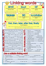 English Worksheet: Linking Words