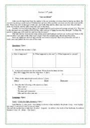 English Worksheet: end of term test 1 9th gradr