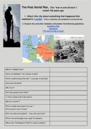 English Worksheet: Armistice Day 2018