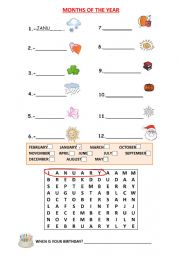 English Worksheet: Months of the year