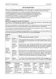 English Worksheet: A For & Against Essay