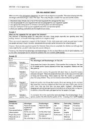 English Worksheet: A For & Against Essay