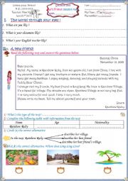 English Worksheet: Alys friend (session two)