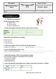 English Worksheet: English test n1
