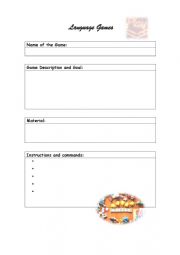 English Worksheet: language games