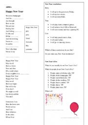 English Worksheet: ABBA Happy New Year