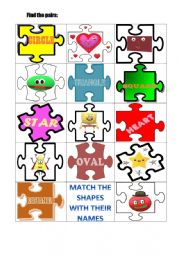 English Worksheet: Match the shapes with their names