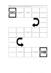 English Worksheet: Boardgame on Indirect questions