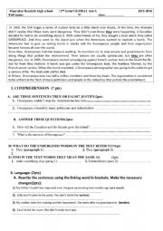 English Worksheet: global test