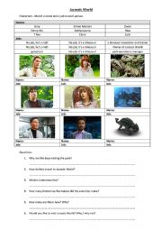 Jurassic World Movie Worksheets