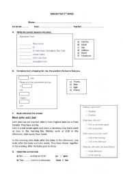 English Worksheet: English test