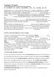 English Worksheet: test