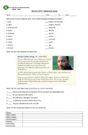 English Worksheet: test reading comprehension and present perfec items
