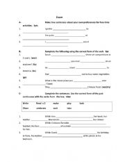 English Worksheet: Grammar exam