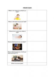 English Worksheet: House Quiz