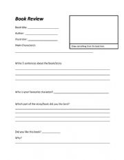 book review esl worksheet