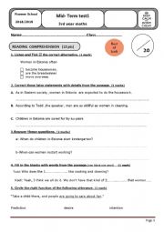English Worksheet: Test