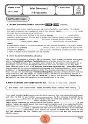 English Worksheet: Test