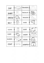 English Worksheet: Domino clothes