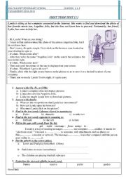 First term test 1st year classes