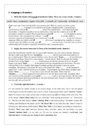 English Worksheet: Mid Term Test N1 2nd form 