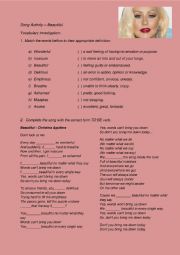 English Worksheet: Beautiful