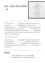 English Worksheet: Goo Goo Dolls - Iris