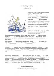 English Worksheet: complete the gaps activity