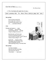 English Worksheet: get out of bed poem 