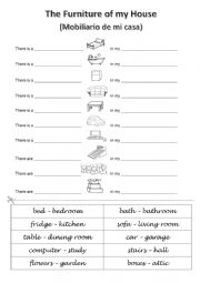 English Worksheet: THE FURNITURE OF MY HOUSE