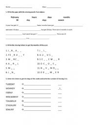 English Worksheet: Days-months-seasons worksheet