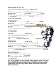 English Worksheet: Innuendo by Queen Worksheet