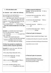 English Worksheet: 9th form revision module n1