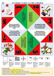 English Worksheet: CHRISTMAS COOTIE CATCHER!