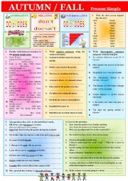 English Worksheet: Grammar - This autumn in the PRESENT SIMPLE