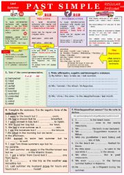 English Worksheet: Grammar - Last summer in the PAST SIMPLE 