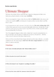 English Worksheet: Ultimate shopper