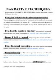 English Worksheet: narrative tech