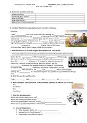 English Worksheet: Project 3 Tom Hutchinson Unit 1 Exam