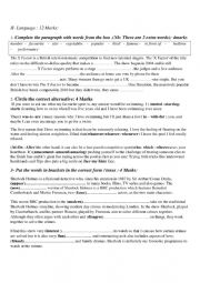English Worksheet: 1st form mid term test 