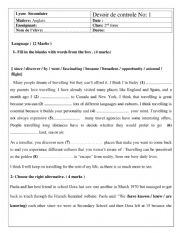 English Worksheet: 2nd form midterm test1