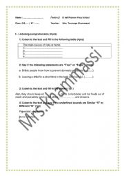 English Worksheet: 9th for mid- term test