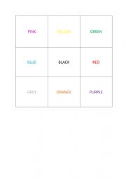 English Worksheet: Bingo - colors