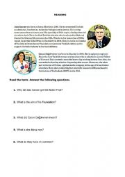 Reading comprehension worksheet about science