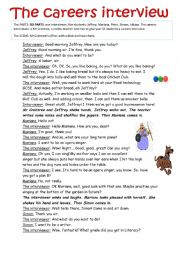 English Worksheet: A spoof play: the Careers Interview