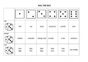 English Worksheet: ROLL THE DICE GAME