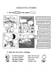 English Worksheet: Greetings Form