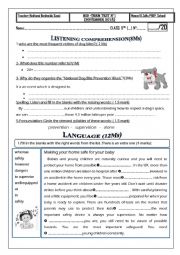 English Worksheet: mid term test 1 9th form 