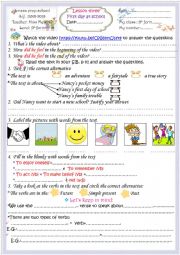 English Worksheet: First day at school ( mod2 /l3)